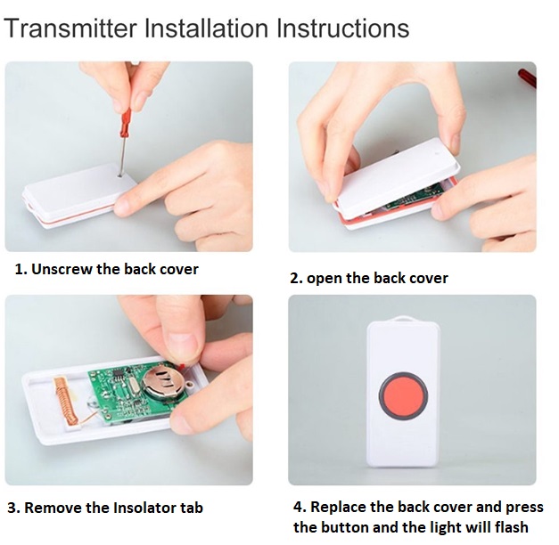 2 button help call pager alert system